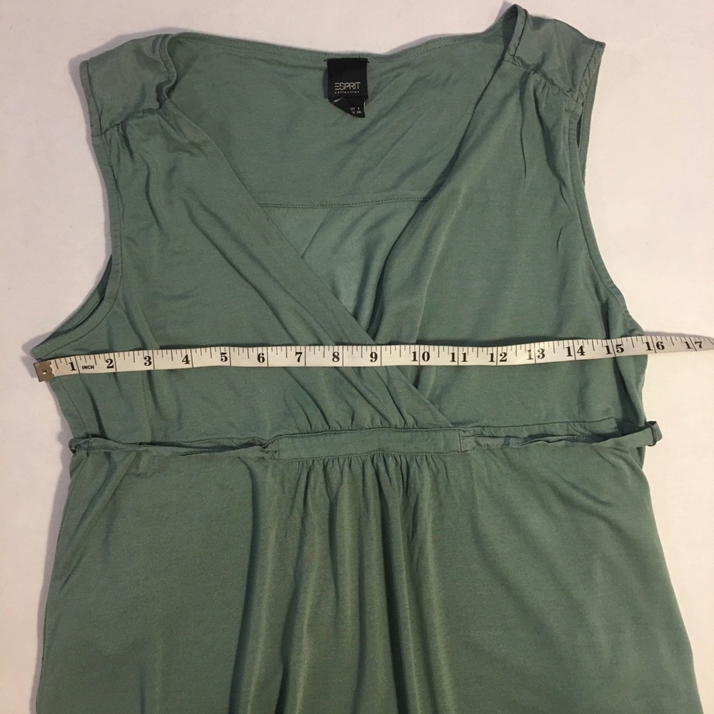 Esprit green sleeveless silk v neck top size XL - Picture 3 of 7